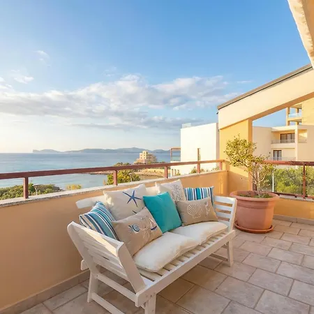 Clicksardegna Attic Vittoria With Terrace Facing The Sea And Parking Space Alghero